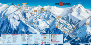 The piste map for Les Deux Alpes