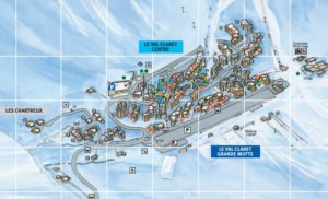 An image of the Tignes Val Claret resort map